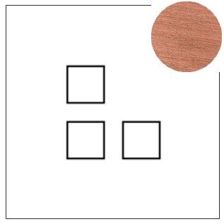 Lithoss Squares (13) 3 x drukknop copper Lithoss Squares (13) 3 x drukknop copper