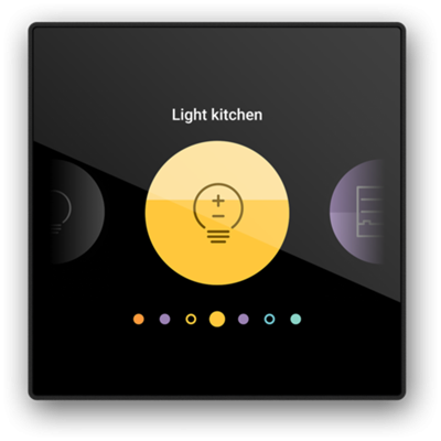 Digital black, geconnecteerd personaliseerbaar bedieningsscherm voor Niko Home Control, 24 V, klauwbevestiging