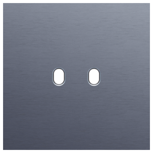 Niko (51) Toggle frontplaat voor 2 bedieningsknoppen - alu blue grey brushed Niko (51) Toggle frontplaat voor 2 bedieningsknoppen - alu blue grey brushed