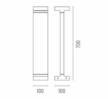 Casting T 100x700 Zwart