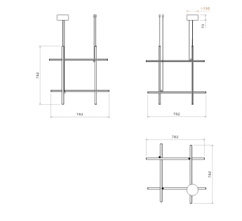 Coordinates Suspension 3 Champagne Flos