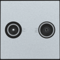 Niko (99) 103-69702 OUD silver afwerkingsset - afwerkingsset stopcontact tv
