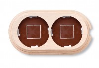 Fontini Garby montageplaat dubbel hout onvernist met buisingang