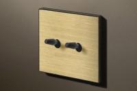 Lithoss Cockpit (12) schakelaar 2 x wissel brushed brass