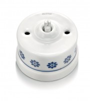 Fontini Garby schakelaar kruis porselein decoratie blauw