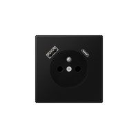 Jung (12) LS990 stopcontact met usb-lader A&C - grafietzwart mat
