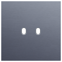 Niko (51) Toggle frontplaat voor 2 bedieningsknoppen - alu blue grey brushed