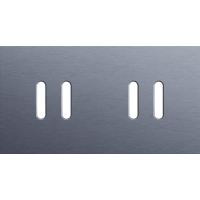 Niko (51) Rocker frontplaat voor 4 bedieningsknoppen horizontaal - alu blue grey brushed
