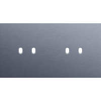 Niko (51) Toggle frontplaat voor 4 bedieningsknoppen horizontaal - alu blue grey brushed