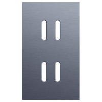 Niko (51) Rocker frontplaat voor 4 bedieningsknoppen vertikaal - alu blue grey brushed