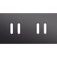Niko (53) Rocker frontplaat voor 4 bedieningsknoppen horizontaal - alu black brushed