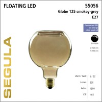 Segula ledlamp floating globe 125 smokey grey 6w e27 220lumen