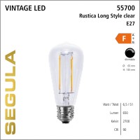 Segula ledlamp rustica long style clear 6,5w e27 550 lumen