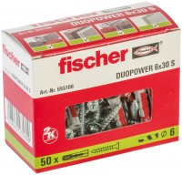 (G102) Fischer pluggen standaard met vijzen diameter 6mm lengte 30mm (doos van 50 stuks)