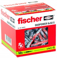 (G102) Fischer pluggen standaard met vijzen diameter 6mm lengte 50mm (doos van 50 stuks)